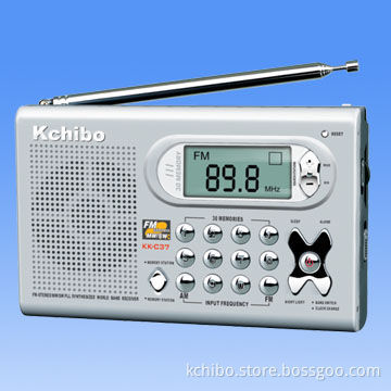 FM Stereo/MW/SW PLL Synthesized World Receiver with Digital Clock